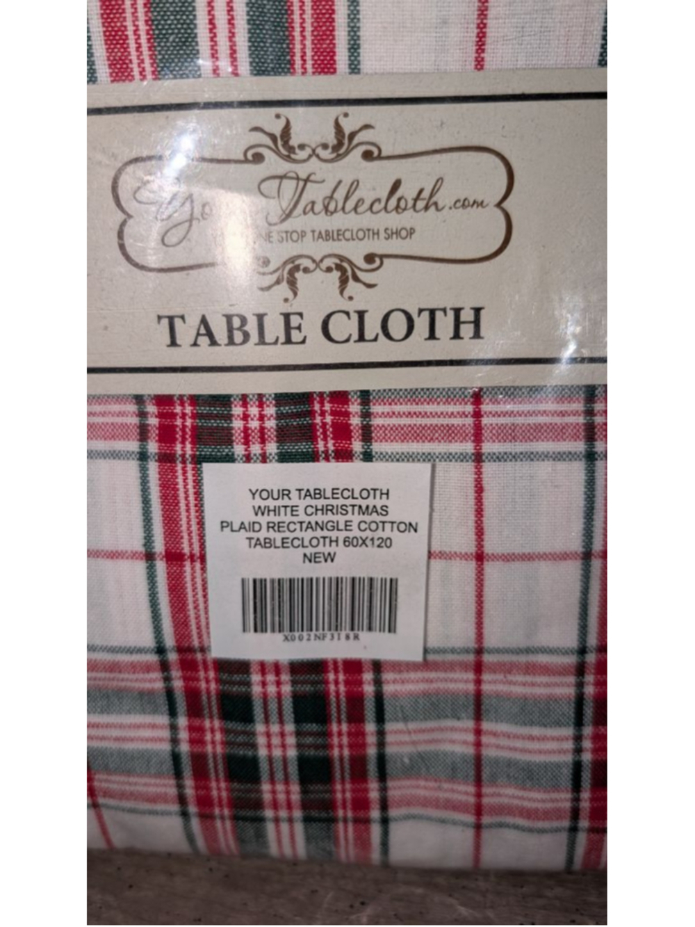 Your Tablecloth Plaid Rectangle Cotton Tablecloth 60x120 - Picture 2 of 3